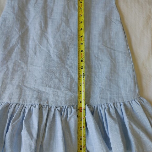 Gabby Woman's Size 16 Flutter Sleeve Knee Length Square Neck SunDress Blue - Picture 4 of 6